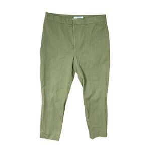 Everlane Army Green High Rise Pants Trousers Cotton Blend